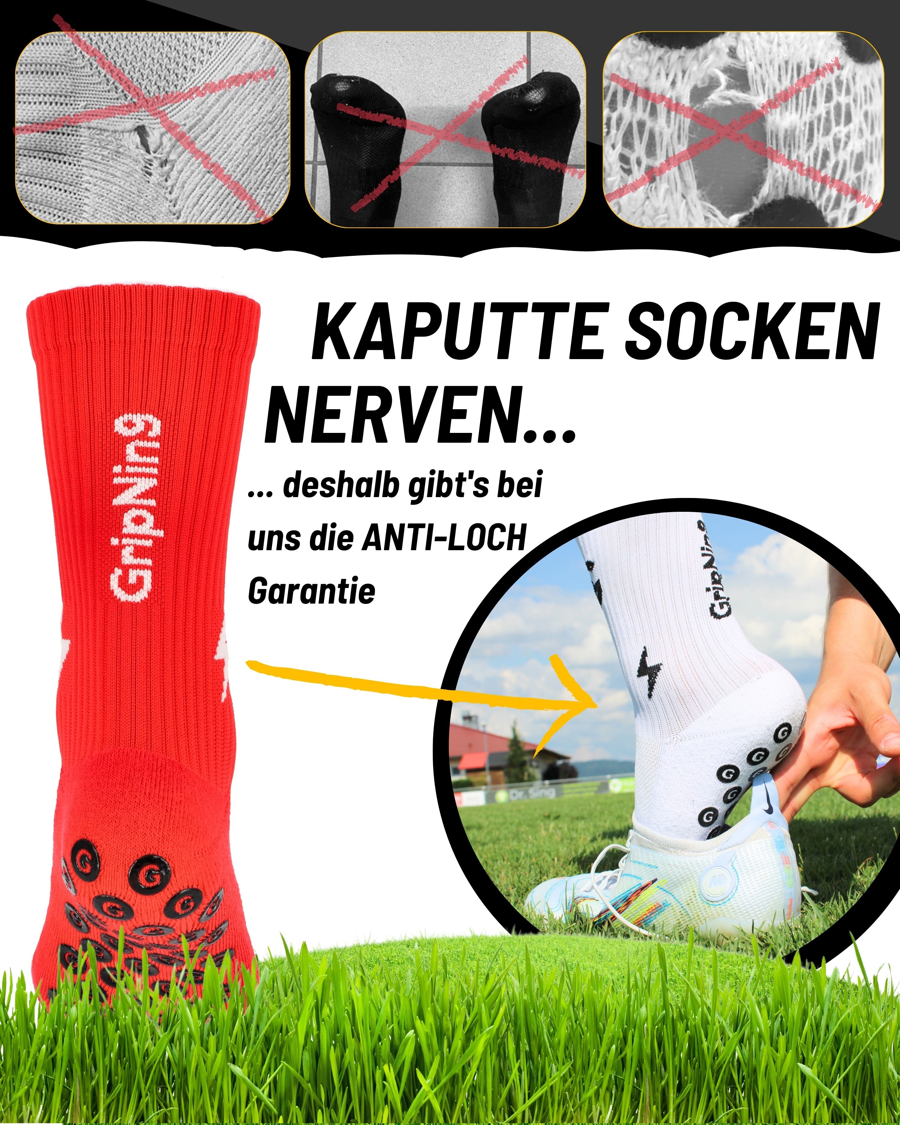 GripNin9 Gripsocken / Sportsocken Rot - GripNin9